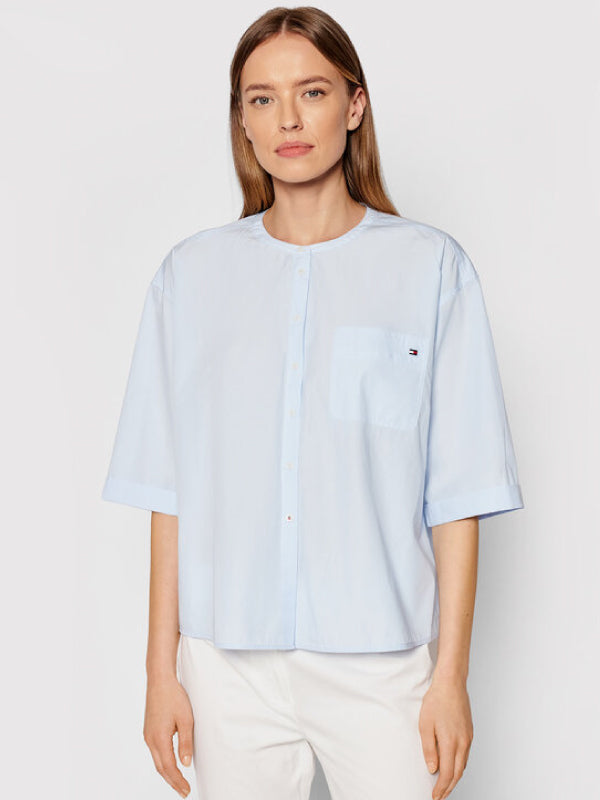 Crisp Poplin Relaxed Breezy Blue / 42