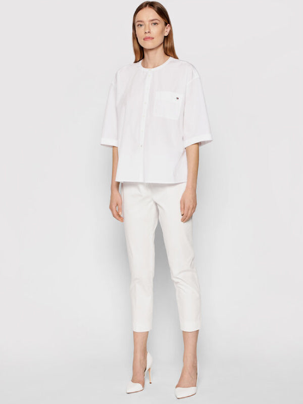 Crisp Poplin Relaxed Th Optic White / 42