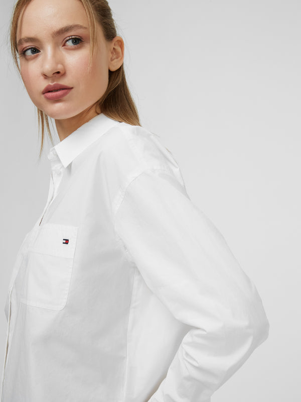 Crisp Poplin Relaxed Th Optic White / 42