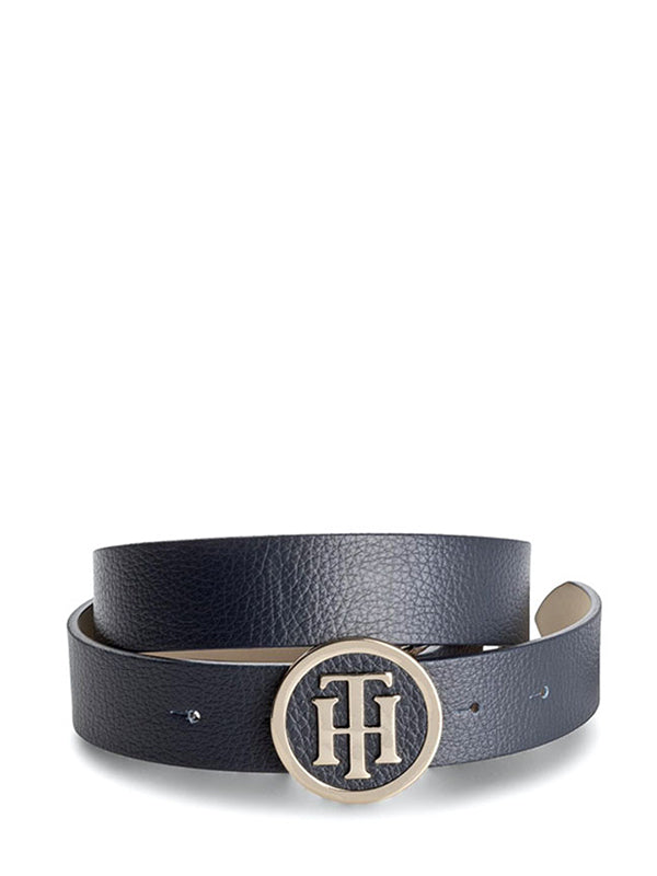 Th Round Buckle Belt Tommy Navy / 90