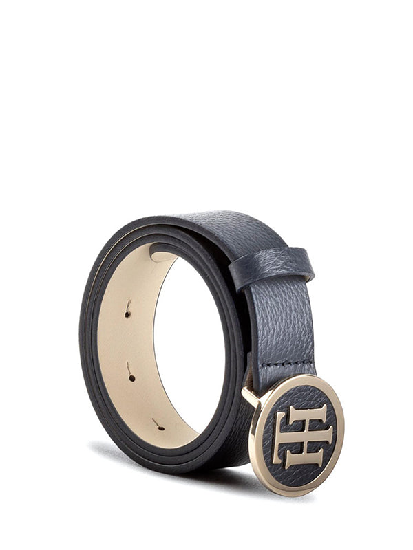 Th Round Buckle Belt Tommy Navy / 90