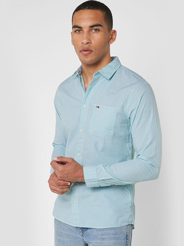 Tjm Seersucker Shirt DYNASTY GREEN / CLASSIC WHITE / L