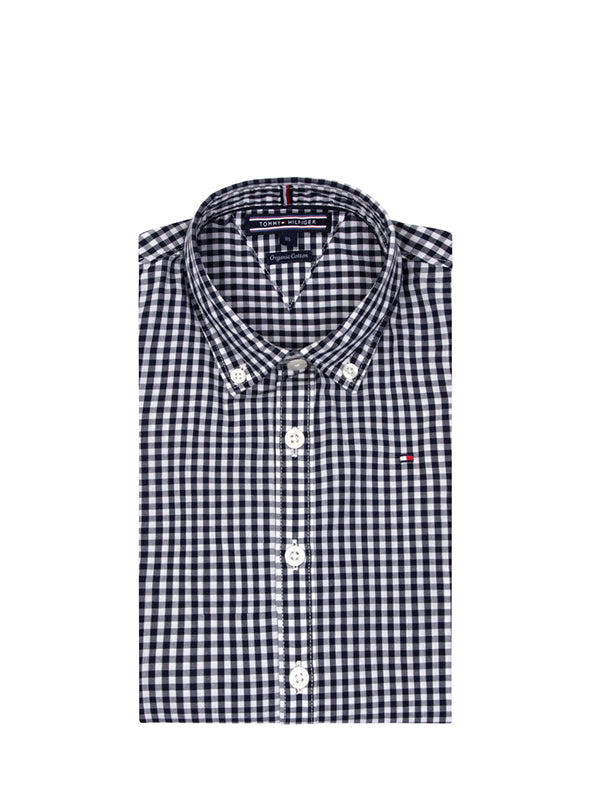 Boys Gingham Shirt L Sky Captain / 10