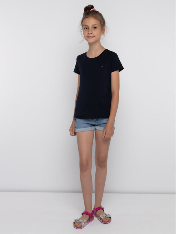 Girls Basic Cn Knit Sky Captain / 10