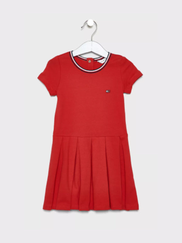 M Pleated Knit Dress TRUE Red / 4