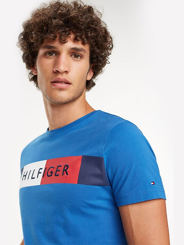 Stripe Hilfiger Tee BLUE QUARTZ / L