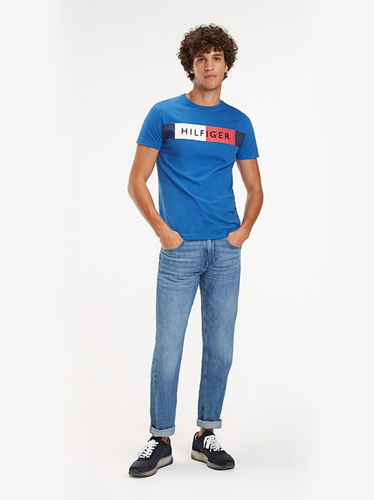 Stripe Hilfiger Tee BLUE QUARTZ / L