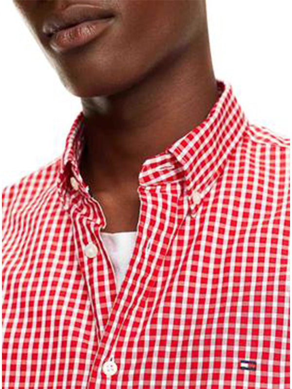 Slim Check Shirt HAUTE RED / BRIGHT WHITE / L