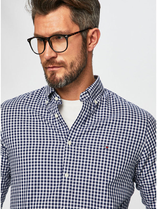 Slim Check Shirt MEDIEVAL BLUE / BRIGHT WHITE / L