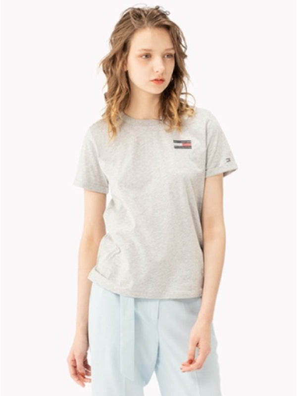 Talita C-Nk Emb Tee LIGHT GREY HTR / L