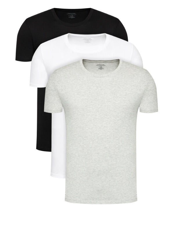 S/S Crew Neck 3Pk BLACK/ WHITE/ GREY HEATHER / L