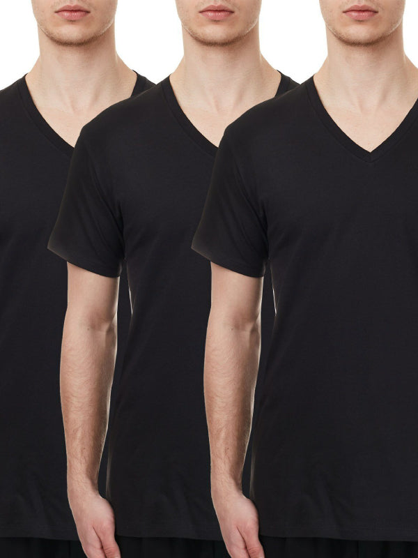 S/S V Neck 3Pk BLACK / L