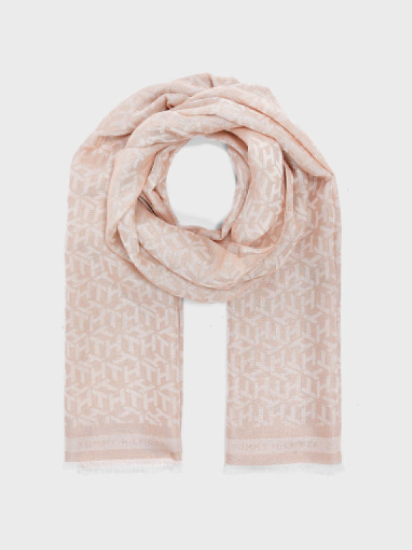 Glitter Monogram Scarf Cameo / OS