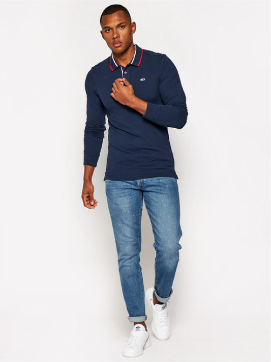 Tjm Stretch Slim Longsleeve Polo Twilight Navy 654-860 / L