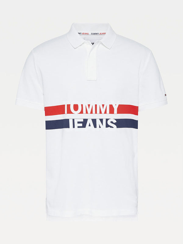 Tjm Block Stripe Polo White / L