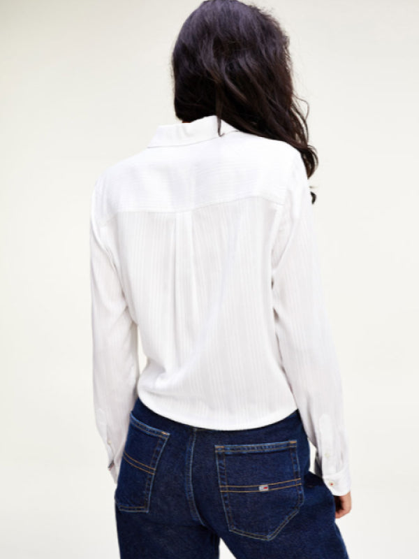 Tjw Front Knot Shirt White / L