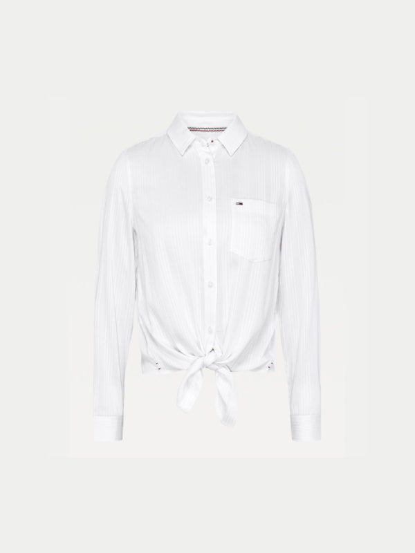 Tjw Front Knot Shirt White / L