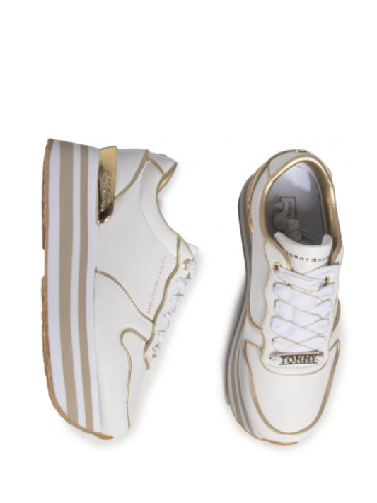 Metallic Flatform Sneaker White / 36