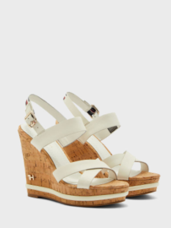 Corporate Leather  Wedge Sandal Ivory / 36