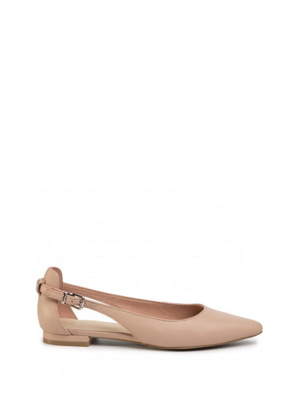 Feminine Leather Ballerina Sandbank / 36