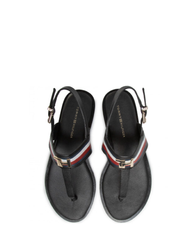 Corporate Leather Flat Sandal Black / 36