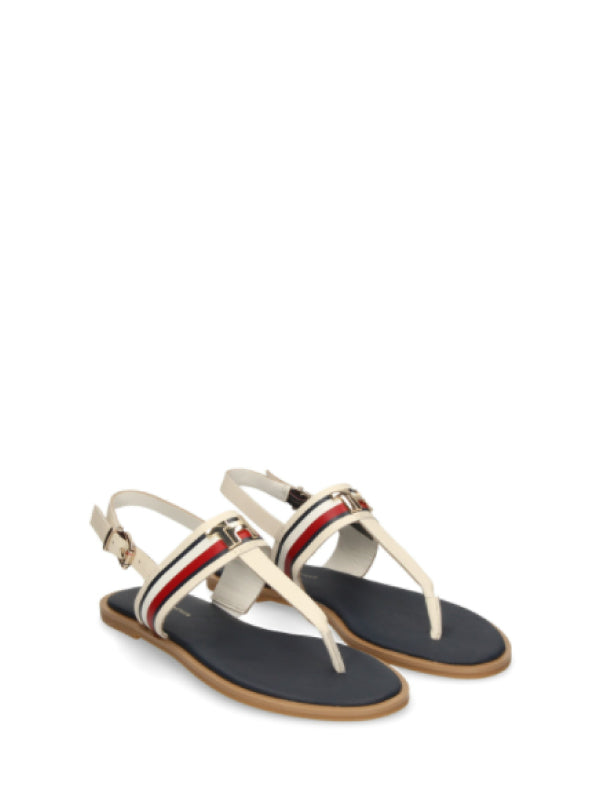 Corporate Leather Flat Sandal Ivory / 36