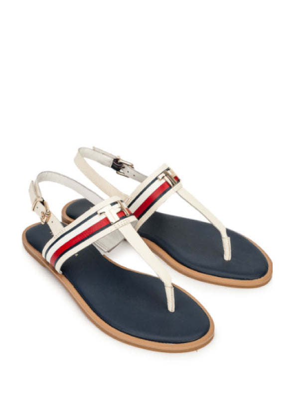 Corporate Leather Flat Sandal Ivory / 36