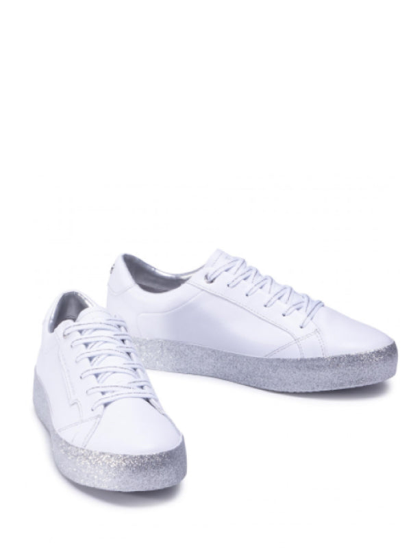 Glitter Foxing Dress Sneaker White/Silver / 36