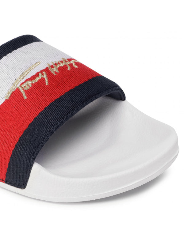 Tommy Signature Pool Slide White / 41