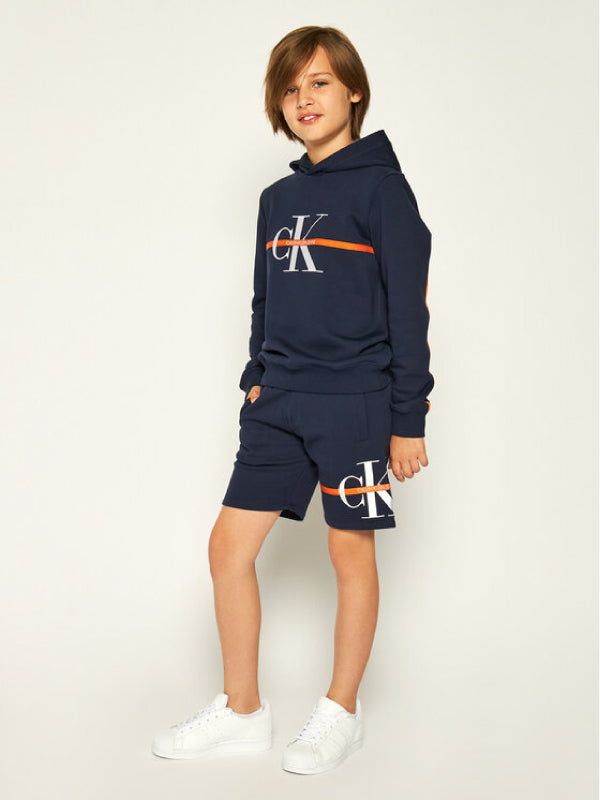 Monogram Stripe Sweatshort Peacoat / 10