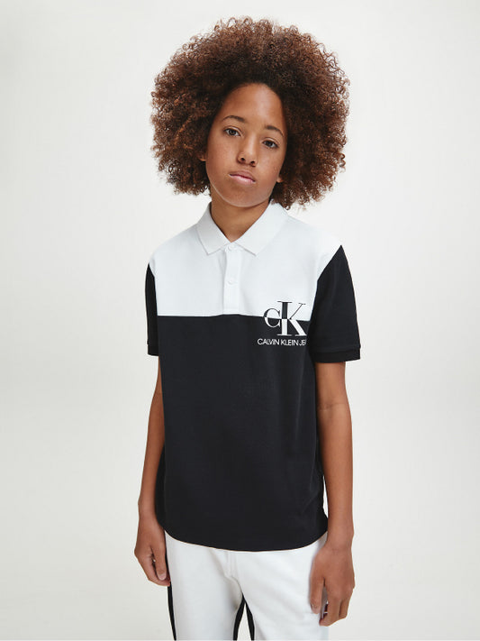 Monogram Block Ss Polo CK Black / 10