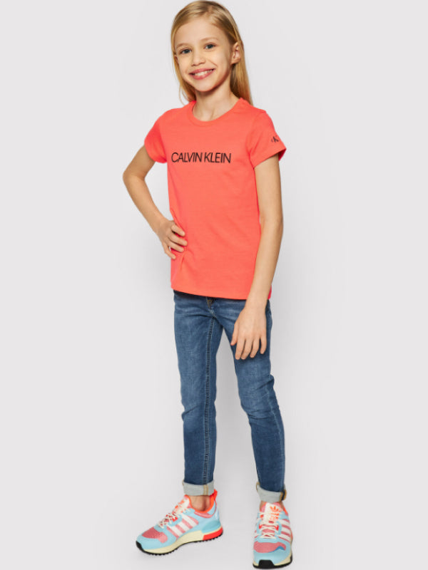 Institutional Slim T-Shirt Fiery Coral / 10