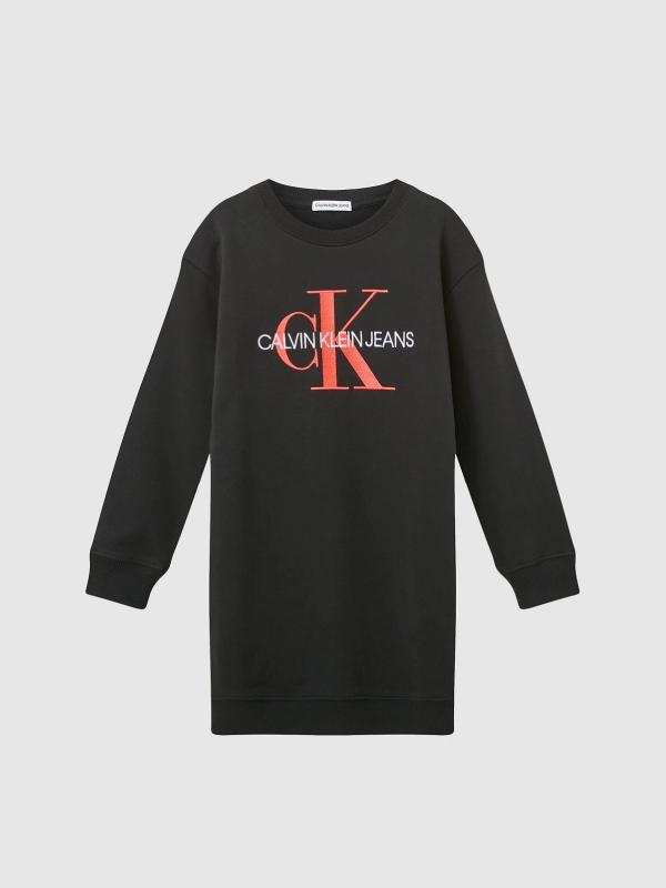 Neon Monogram Sweatshirt Dress CK Black / 10