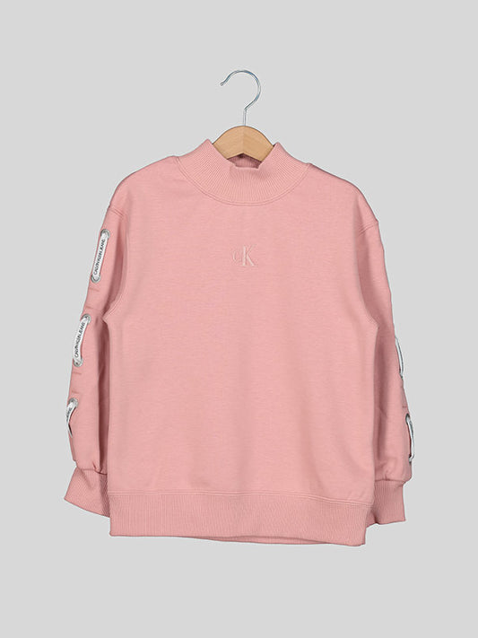 Eyelet Detail Sweatshirt Soothing Pink / 10