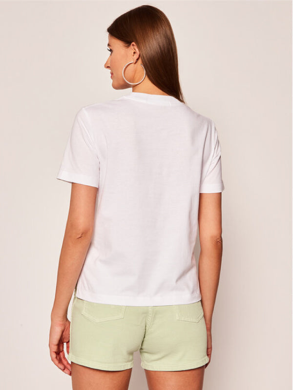 White Monogram Straight Tee Bright White / L