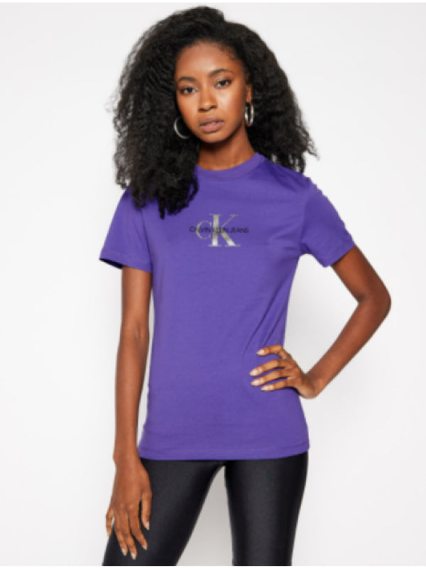 Glitter Monogram Tee Gentian Violet / L