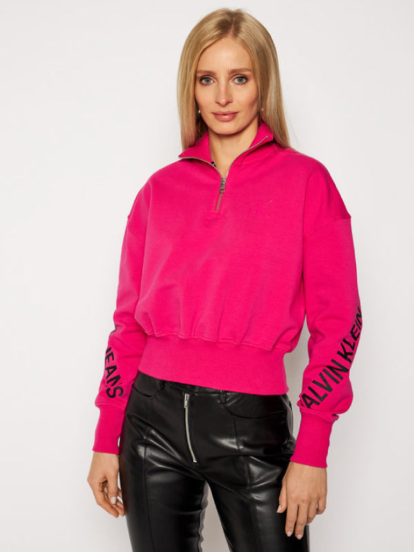 Stretch Innovation Mock Neck Zip Party Pink / L