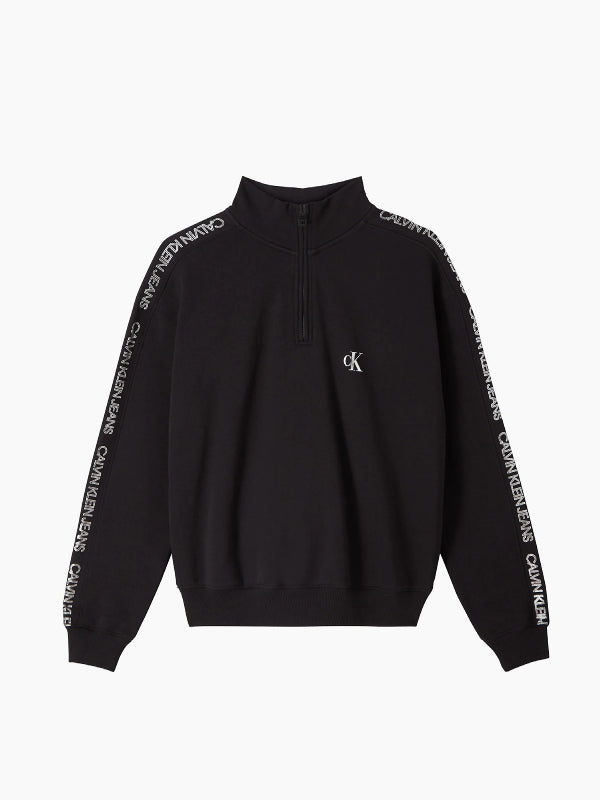 Outline Logo Mock Neck Zip CK Black / L