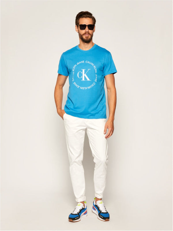 Ck Round Logo Reg Tee Coastal Blue / L