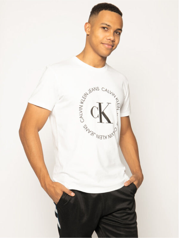 Ck Round Logo Reg Tee Bright White / L