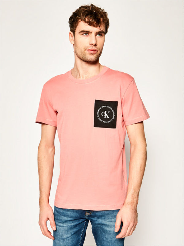 Ck Round Logo Reg Pckt Tee Brandied Apricot/CK Black/White / L