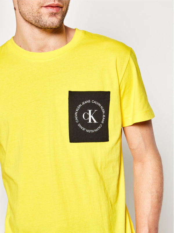 Ck Round Logo Reg Pckt Tee Solar Yellow/Ck Black/White / L