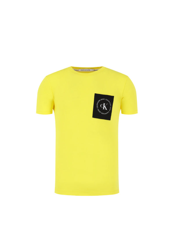 Ck Round Logo Reg Pckt Tee Solar Yellow/Ck Black/White / L