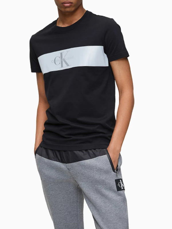 Reflect Stripe Monogram Slim Tee CK Black / M