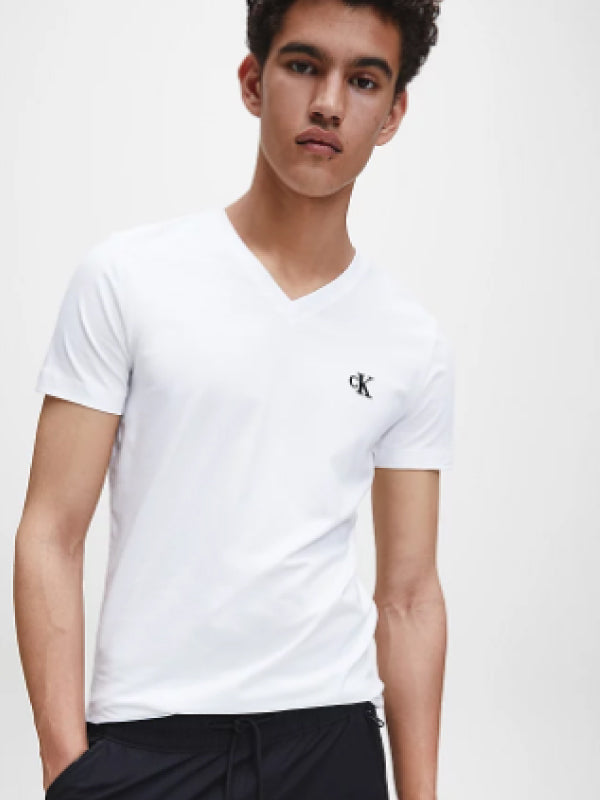 Ck Essential Slim V Neck Tee Bright White / XL