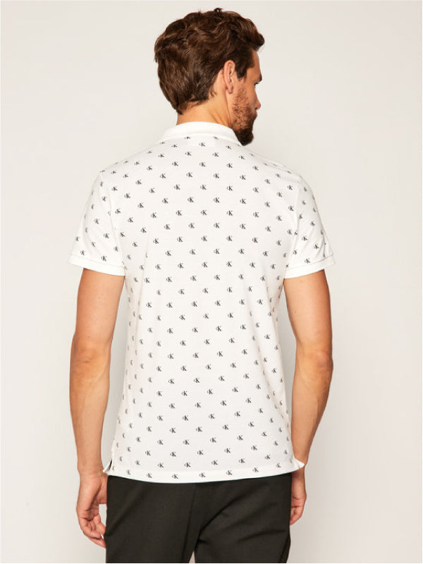 Ck Aop Mini Print Polo Bright White/Black / L