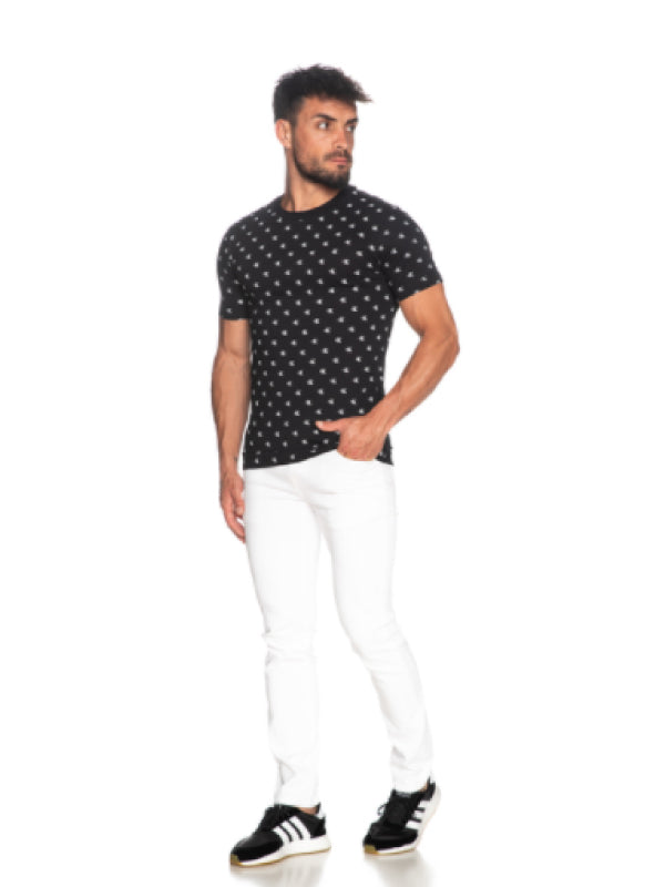 Ck Aop Slim Tee CK Black/white / L