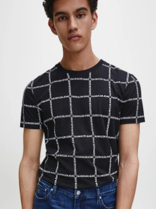 Grid Aop Fashion Tee CK Black / L