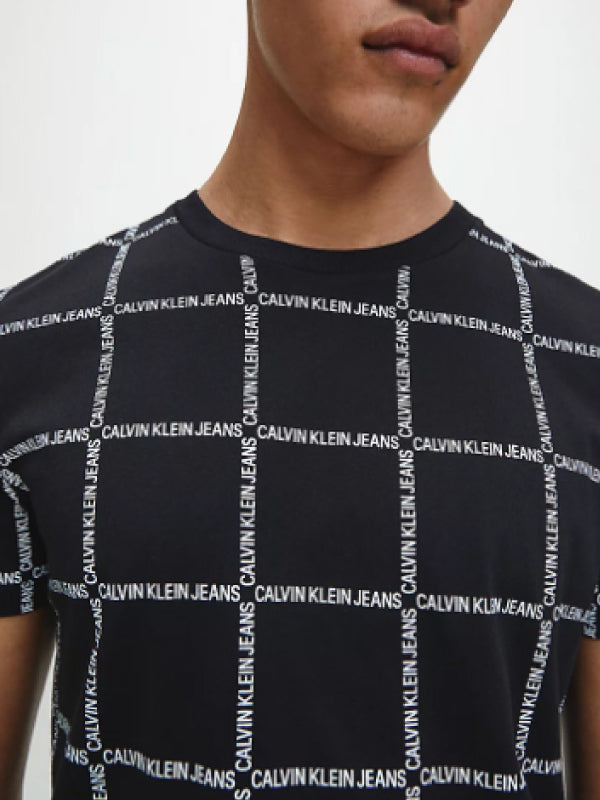 Grid Aop Fashion Tee CK Black / L