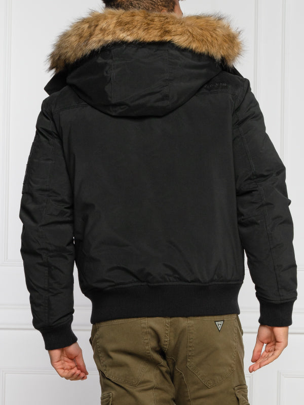 Fur Trimmed Down Jacket CK Black / L